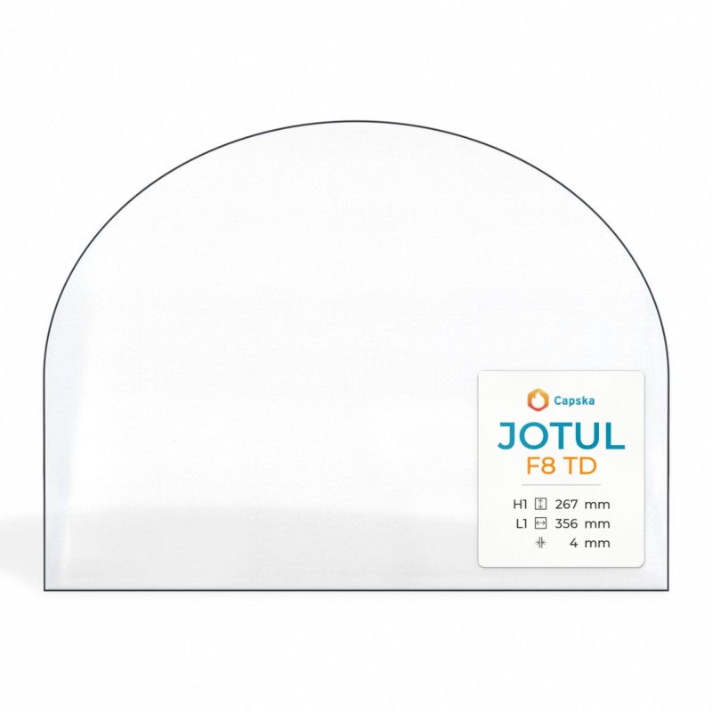Vitre Jotul F8 TD - Verre Rectangle cintré pour poêle à bois
