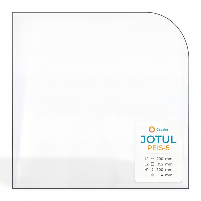 Vitre Jotul PEIS-5 - Verre 1 angle arrondi Côté droit pour poêle à bois