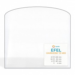 Efel HARMONY 13 MIX Glass - Arched rectangle glass panel for wood burning stove