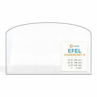 Efel HARMONY II Glas - Rechteck mit abgerundeter Oberseite Kaminglas