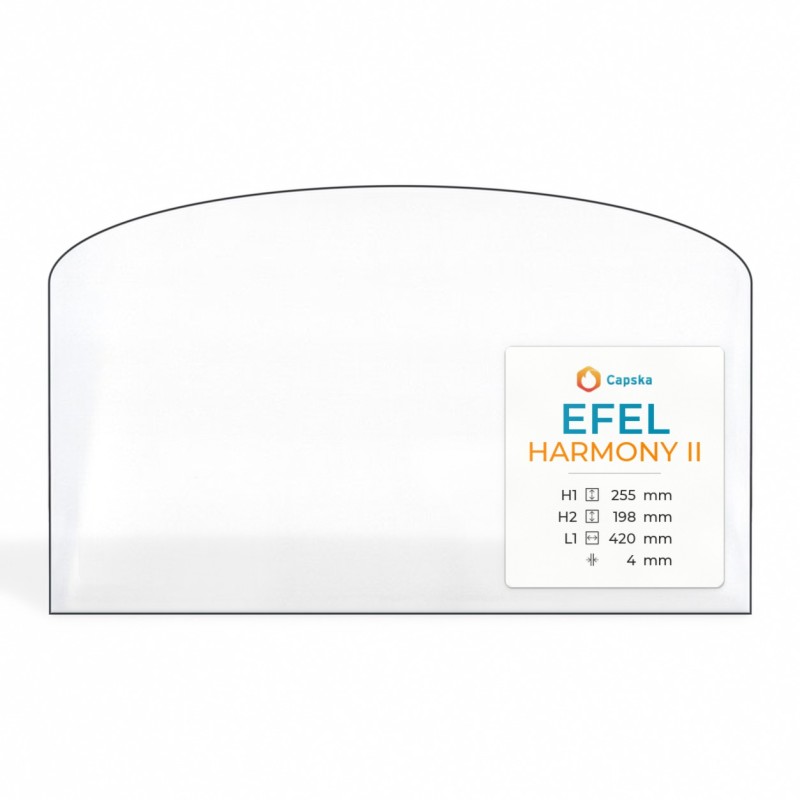 Efel HARMONY II Glas - Rechteck mit abgerundeter Oberseite Kaminglas