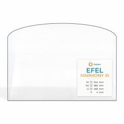 Efel HARMONY III Glass - Arched rectangle glass panel for wood burning stove
