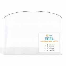 Efel HARMONY MIX I Glas - Rechteck mit abgerundeter Oberseite Kaminglas für Kaminofen