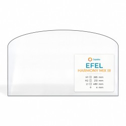 Efel HARMONY MIX III Glass - Arched rectangle glass panel for wood burning stove