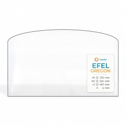Efel OREGON Glas - Rechteck mit abgerundeter Oberseite Kaminglas für Kaminofen