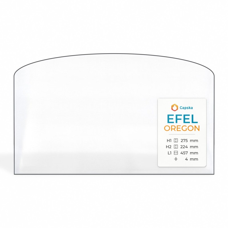 Efel OREGON Glass - Arched Rectangle Panel for Wood Burning Stove