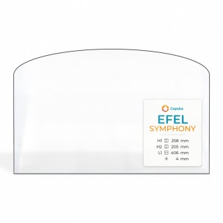 EFEL SYMPHONY Glass Arched Rectangle Panel for Wood Burning Stove