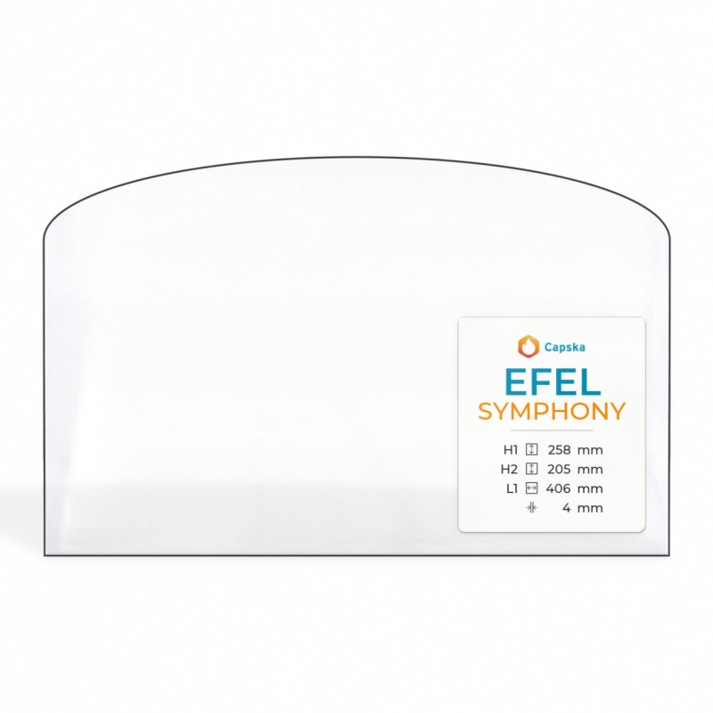 Vitre Efel Symphony 406 x 258/205 mm - Verre Rectangle Cintré - Capska