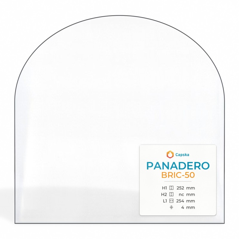 Vitre Panadero BRIC-50 - Verre Rectangle cintré pour poêle à bois