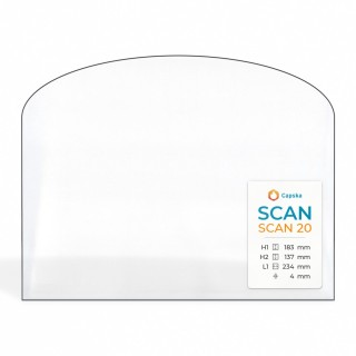 SCAN 20 Glass Panel for Wood Burning Stove - Arched Rectangle Design