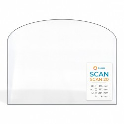 Vetro Scan SCAN 20 - Vetro Rettangolo con arco per stufa a legna