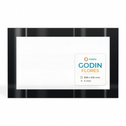 Godin FLORES Glass - Rectangular Screen-printed glass panel for wood burning stove