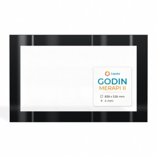 Godin MERAPI II Glas - Rechteck Kaminglas für Kaminofen