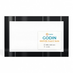 Godin 660126 INSERT BOIS Glass - Rectangular Screen-printed glass panel for fireplace insert