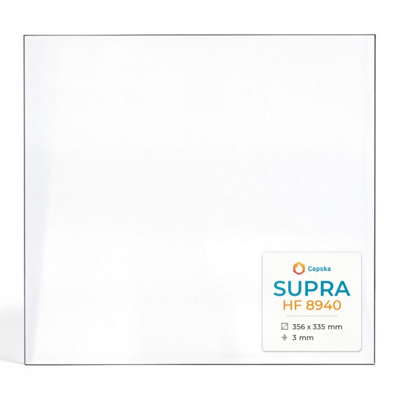 Vitre Supra HF 8940 (sans sérigraphie) - Verre Rectangle pour poêle à bois