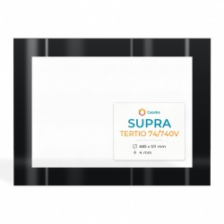 Supra TERTIO 74/740V Glass - Rectangular Screen-printed glass panel for fireplace insert