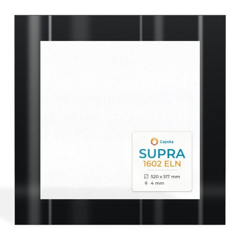 Supra 1602 ELN Glas - Rechteck Gebohrt mit Siebdruck Kaminglas