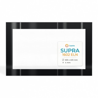 Supra 1602 ELN Glas - Rechteck Siebdruck Gebohrt Kaminglas für Kaminofen