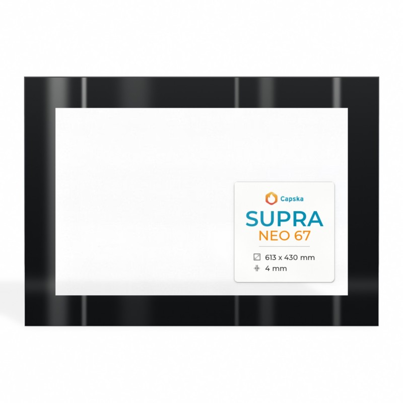 Vetro Supra NEO 67 - Vetro Rettangolo Serigrafato per inserto caminetto
