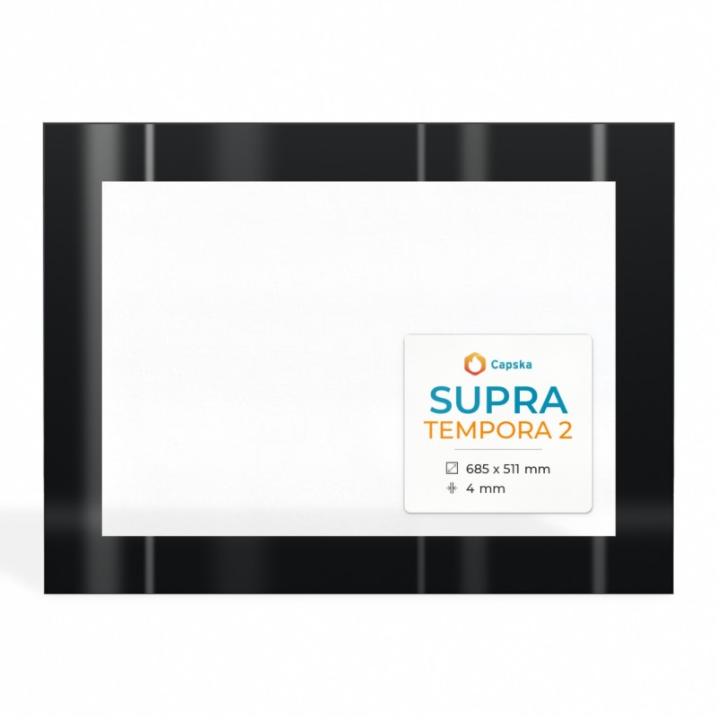 Vetro Supra TEMPORA 2 - Vetro Rettangolo Serigrafato per Camino