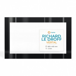 Richard Le Droff VERTAL Glass - Rectangular Screen-printed Pierced glass panel for fireplace insert