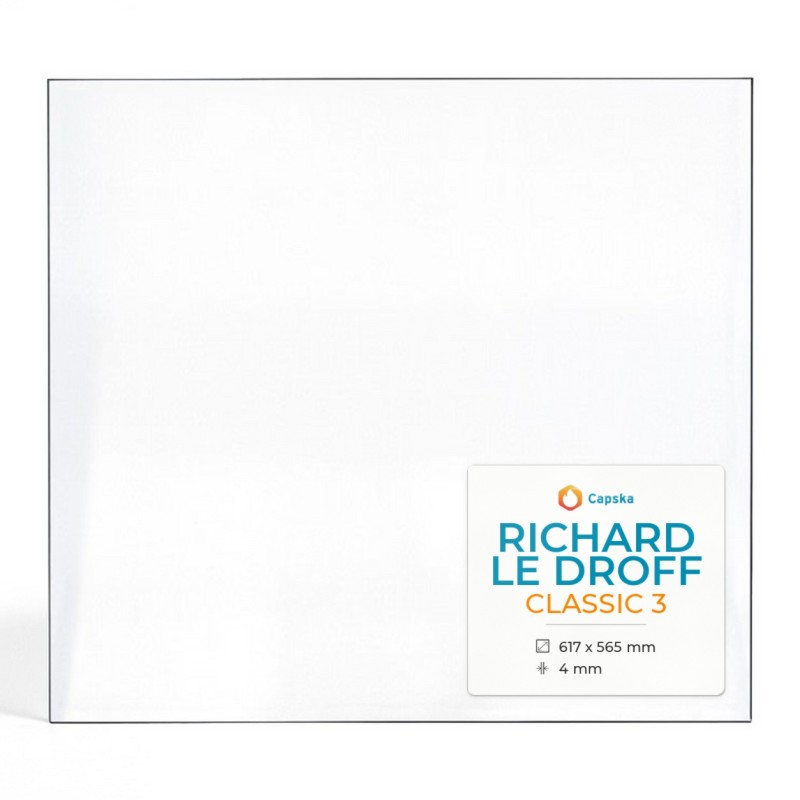 Richard Le Droff CLASSIC 3 Glas (ohne Siebdruck) - Rechteck Kaminglas