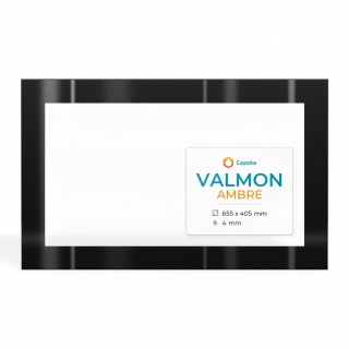 Valmon AMBRE Glas - Rechteck Siebdruck Kaminglas für Kaminofen
