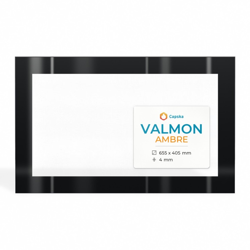 Vitre Valmon AMBRE - Verre Rectangle sérigraphiée percé pour insert