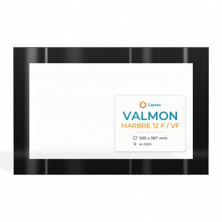 Valmon MARBRE 12 F / VF Glas - Rechteck Siebdruck Kaminglas für Kaminofen