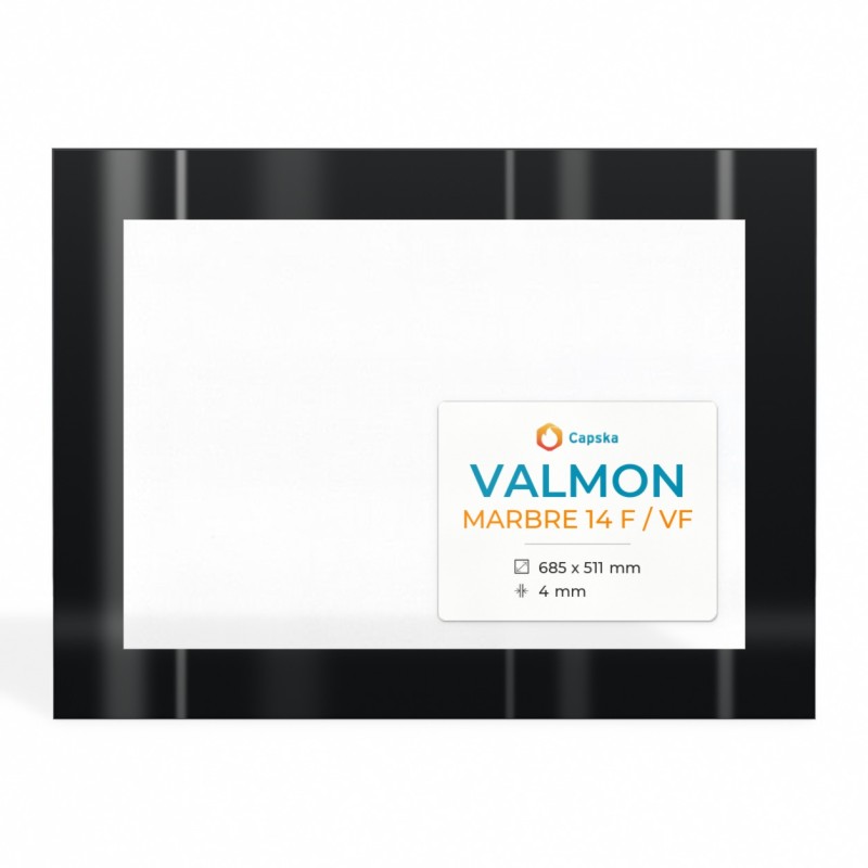 Valmon MARBRE 14 F / VF Rechteck Siebdruck Kaminglas - hitzebeständig bis 760°