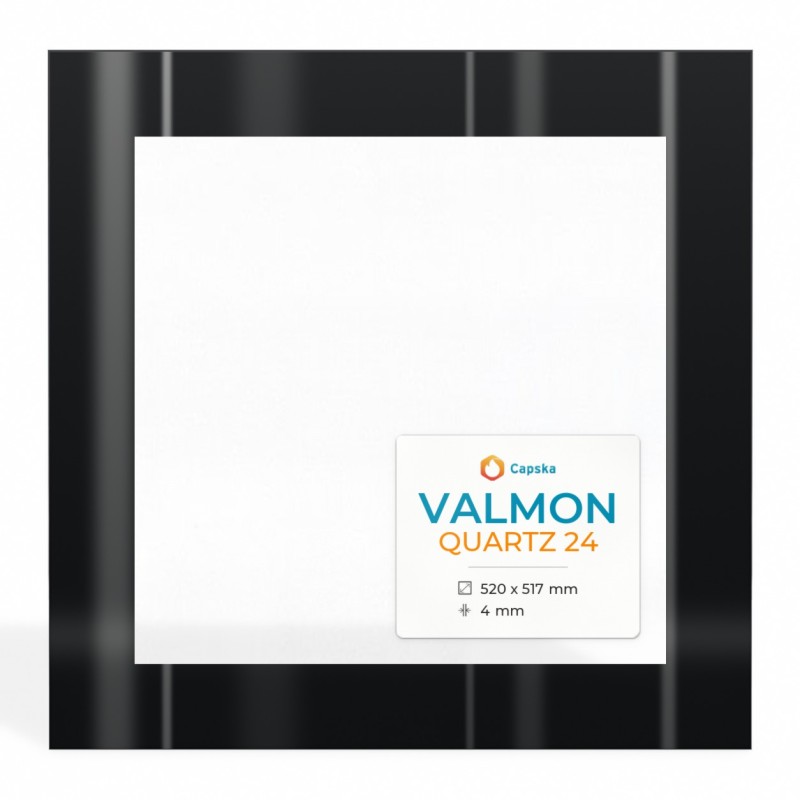 Valmon QUARTZ 24 Glas - Rechteck Siebdruck Kaminglas für Kaminofen