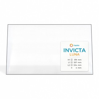 Invicta LUNA Glas - Gleichschenkliges Trapez Kaminglas für Kaminofen