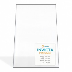Vitre Invicta PRESAGE - Verre Trapèze isocèle pour poêle à bois