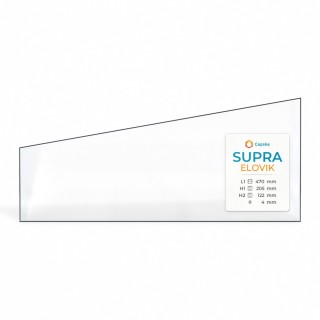 Supra ELOVIK Glas - Rechtwinkliges Trapez Rechte Seite Kaminglas