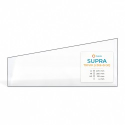 Vitre Supra TRIVIK (côté droit) - Verre Trapèze rectangle pour poêle à bois