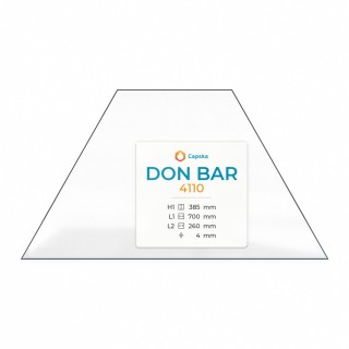 Don Bar 4110 Glas - Gleichschenkliges Trapez Kaminglas für Kaminofen