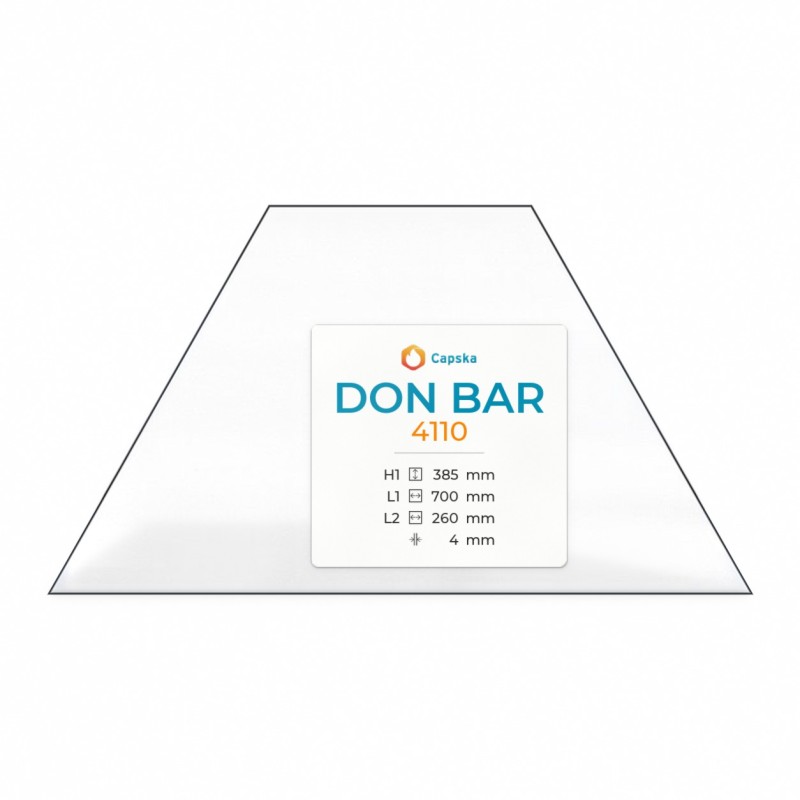Vitre Don Bar 4110 - Verre Trapèze isocèle pour insert