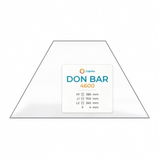Don Bar 4600 Glas - Gleichschenkliges Trapez Kaminglas für Kaminofen