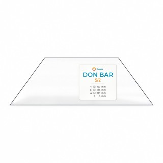 Glas Don Bar 45327 - Trapez Kaminglas für Kaminofen
