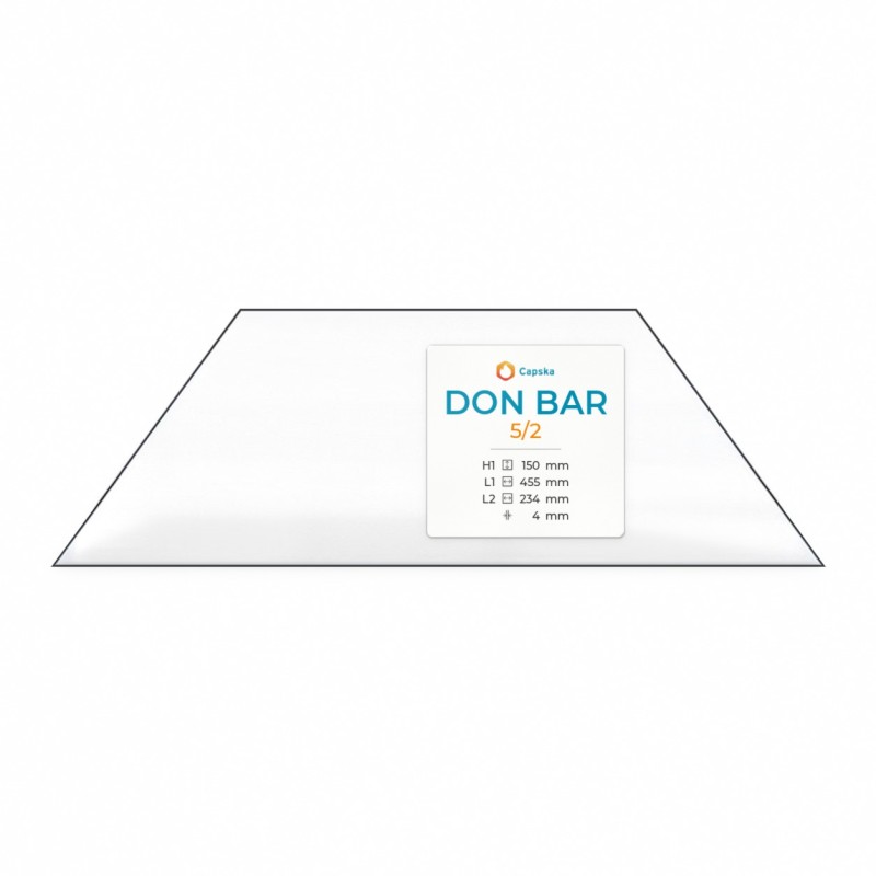 Vetro Don Bar 45327 - Vetro Trapezoidale isoscele per inserto caminetto