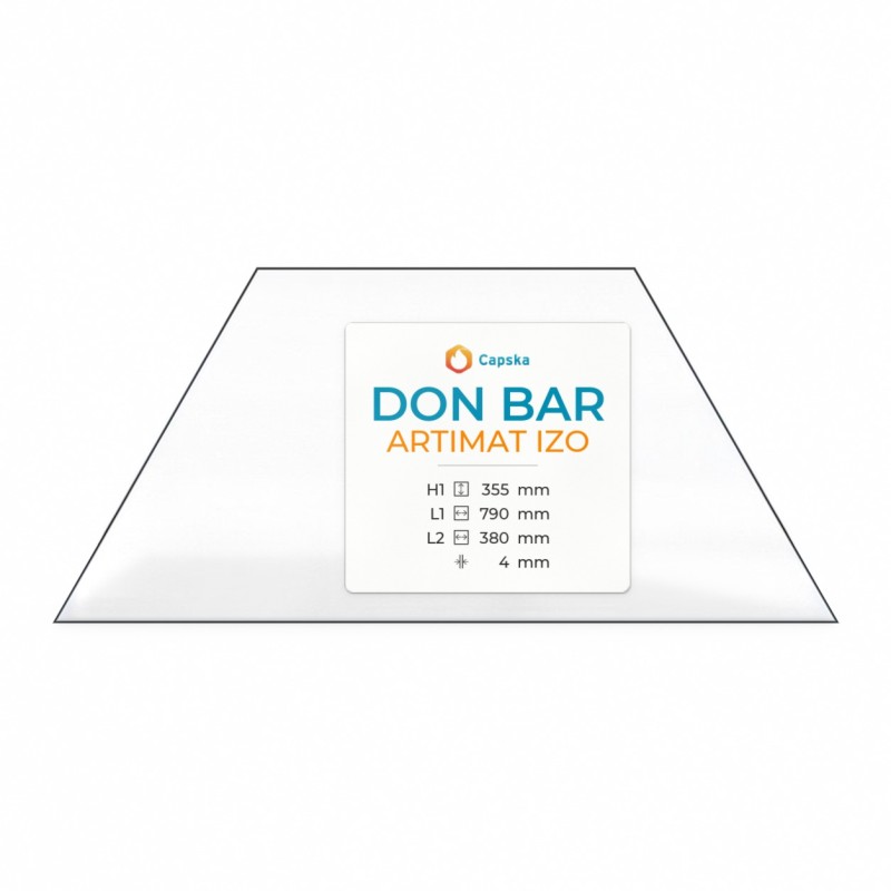 Don Bar ARTIMAT IZO Glass - Isoceles Trapezoid Fireplace Insert Panel