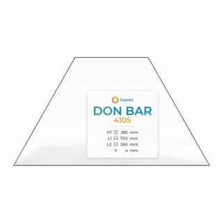 Don Bar 4105 Glas - Trapez Kaminglas für Kaminofen