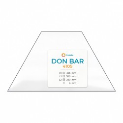 Vetro Don Bar 4105 - Vetro Trapezoidale isoscele per inserto per caminetto