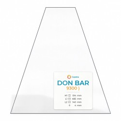Don Bar 9300 Glass - Isoceles trapezoid glass panel for fireplace insert