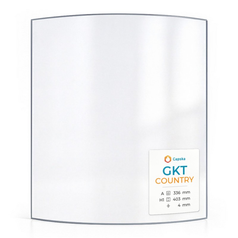Gkt COUNTRY Glas - in sich gebogenes Kaminglas für Kaminofen