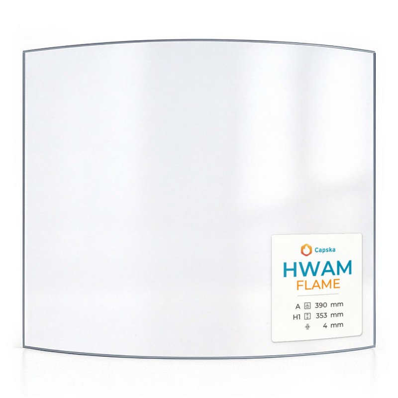 Vitre Hwam FLAME - Verre Courbe pour poêle à bois