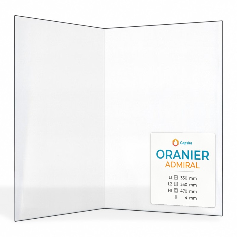 Oranier ADMIRAL Glass - Folded Glass Panel for Wood Burning Stove