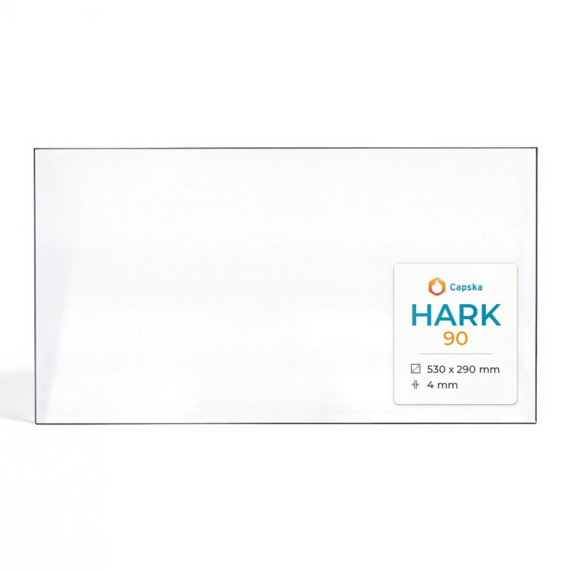 Hark 90 Glas - Rechteck Kaminglas für Kaminofen