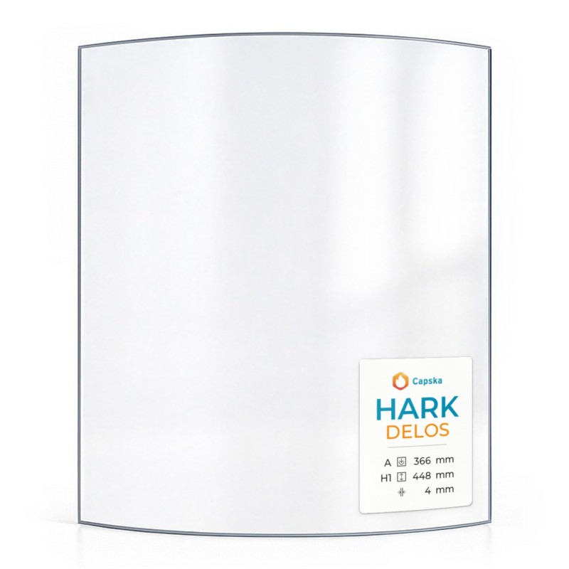 Hark DELOS Glas - Kaminglas gebogen - Hitzebeständig bis 760°