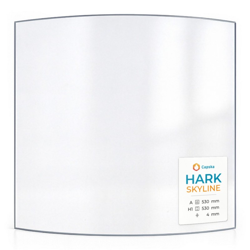 Vetro Hark SKYLINE Curvo per stufa a legna - 530 x 530 x 4 mm